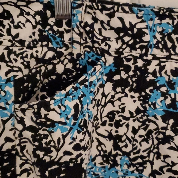 Ann Taylor Women’s Capri Pants, Slight Stretch, Turquoise, Black & White Sz 6 - Picture 2 of 11